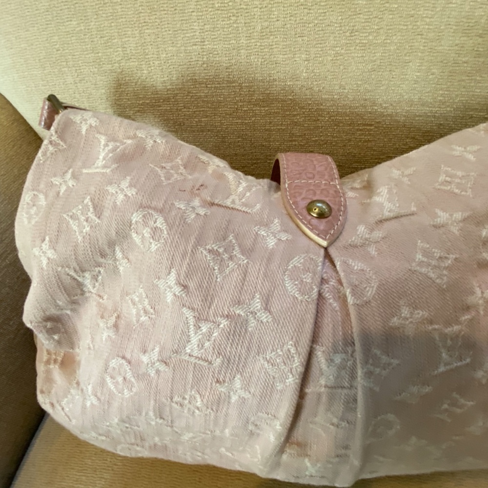 Louis Vuitton Slightly Denim Monogram Shoulder bag & dustbag pink denim